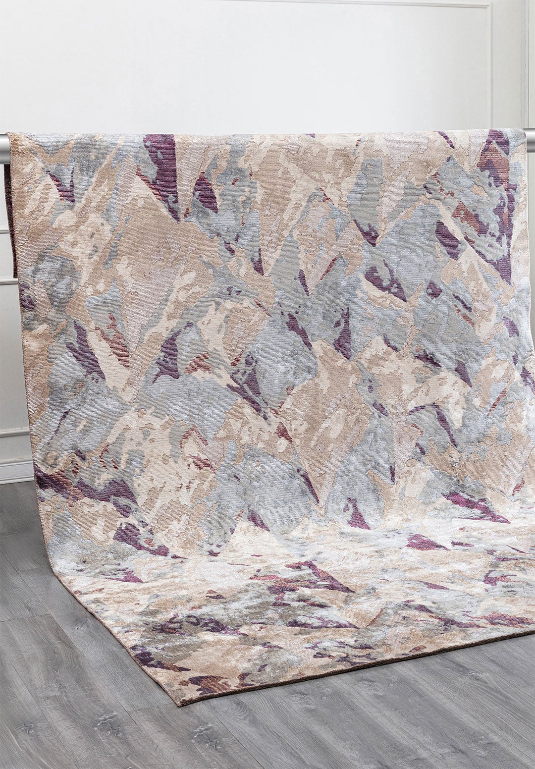 UTOPIA BONE - BEIGE - BLUE - DARK DAMSON RUG - 4