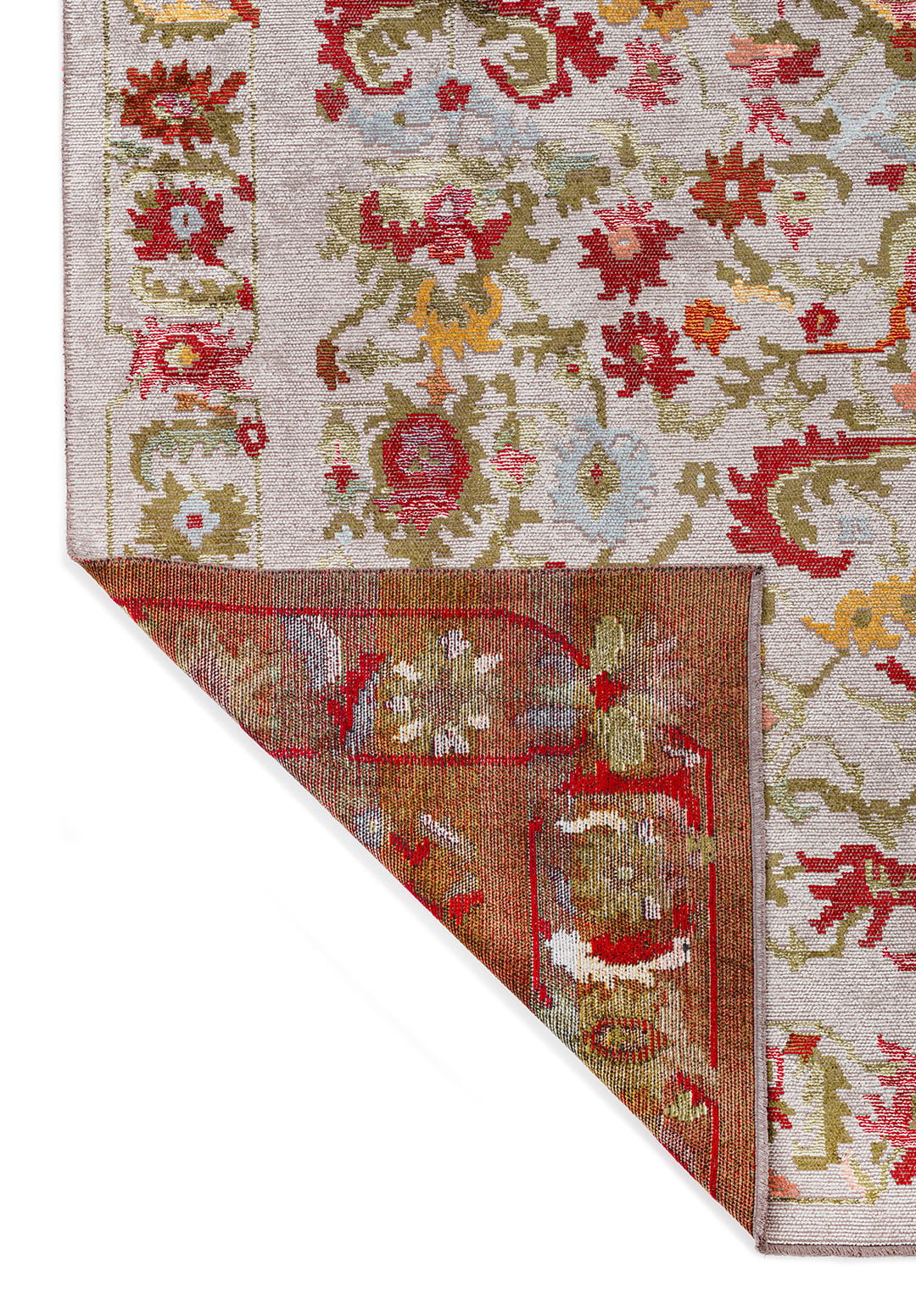 MAJESTY LIGHT CORAL - GREEN - MAGENTA - BONE - GOLD - ICE BLUE RUG - 3