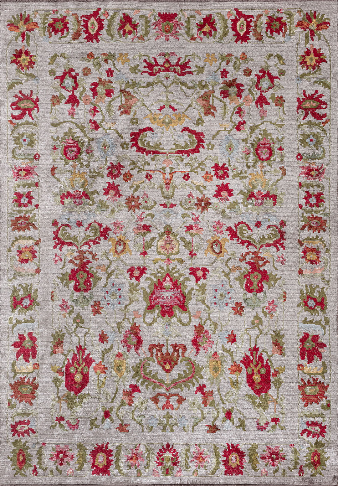 MAJESTY LIGHT CORAL - GREEN - MAGENTA - BONE - GOLD - ICE BLUE RUG