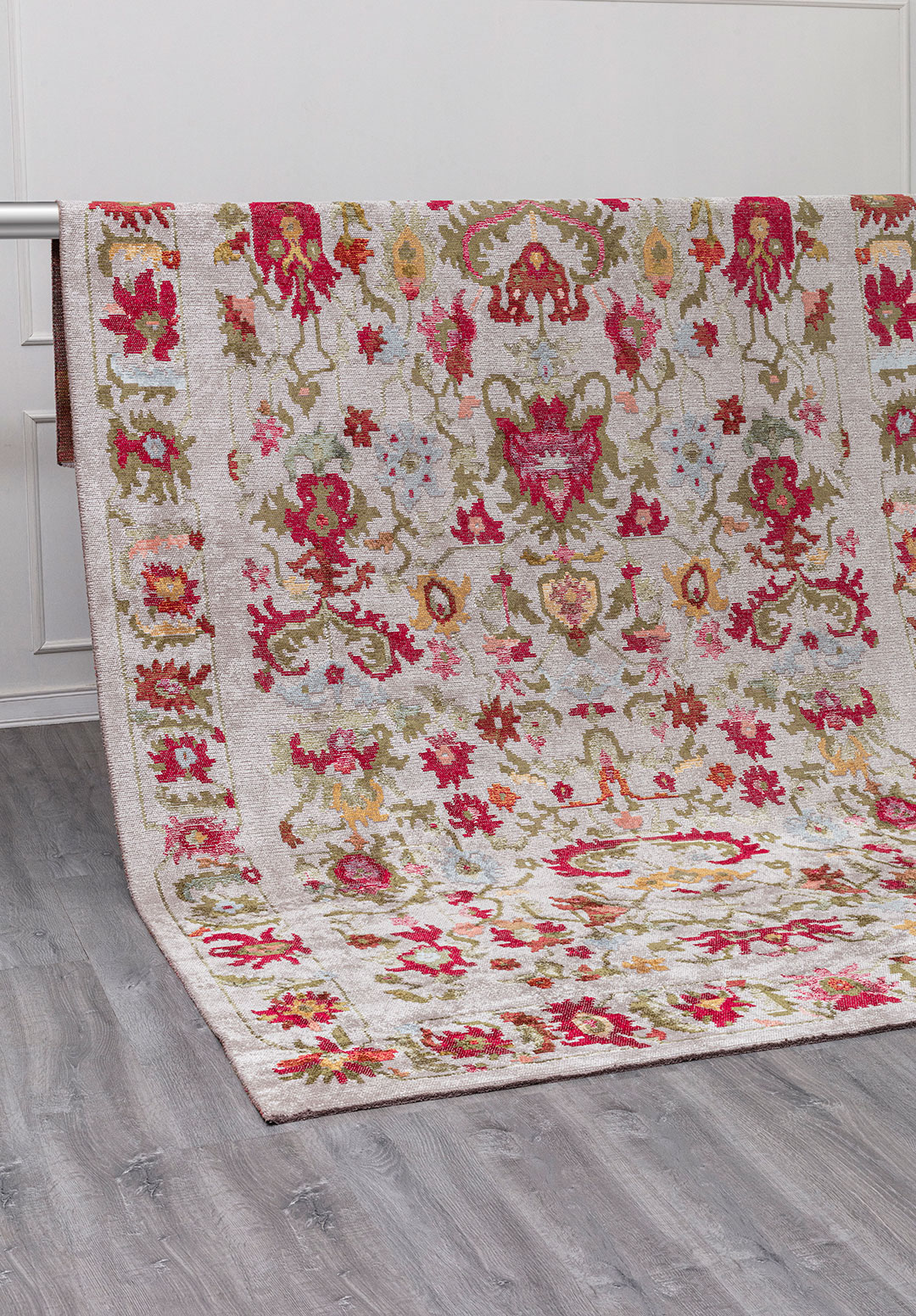 MAJESTY LIGHT CORAL - GREEN - MAGENTA - BONE - GOLD - ICE BLUE RUG - 4