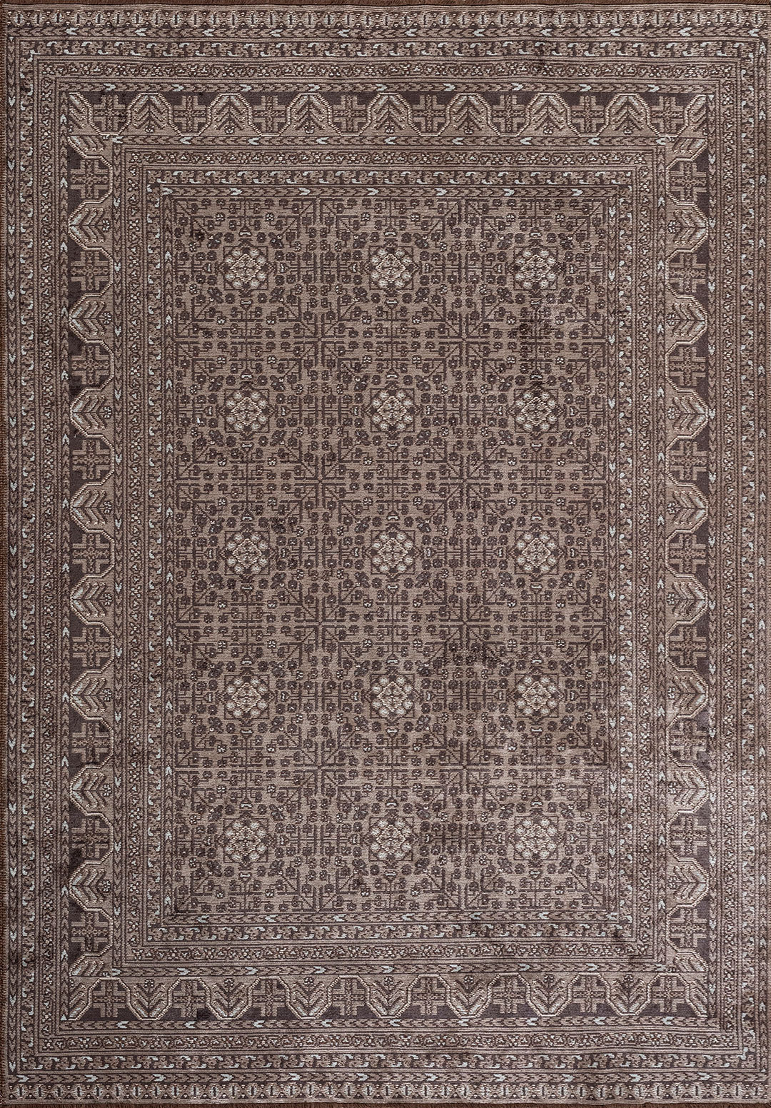 GRANDEUR LIGHT CREAM - ICE BLUE - DARK GREY - CHARCOAL RUG - 1