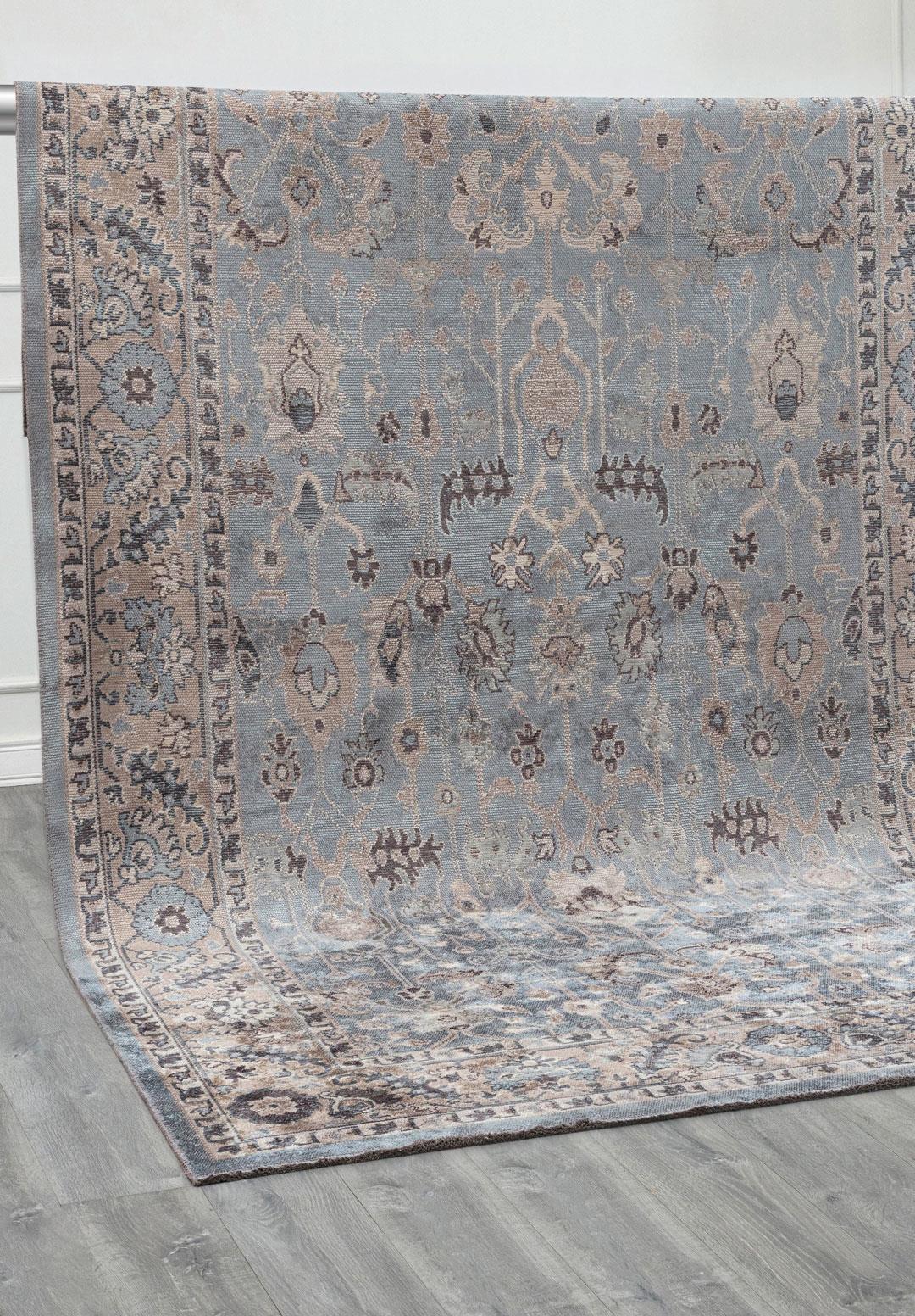 EPHESUS STONE - NOUGAT - BLUE - CHARCOAL RUG - 4