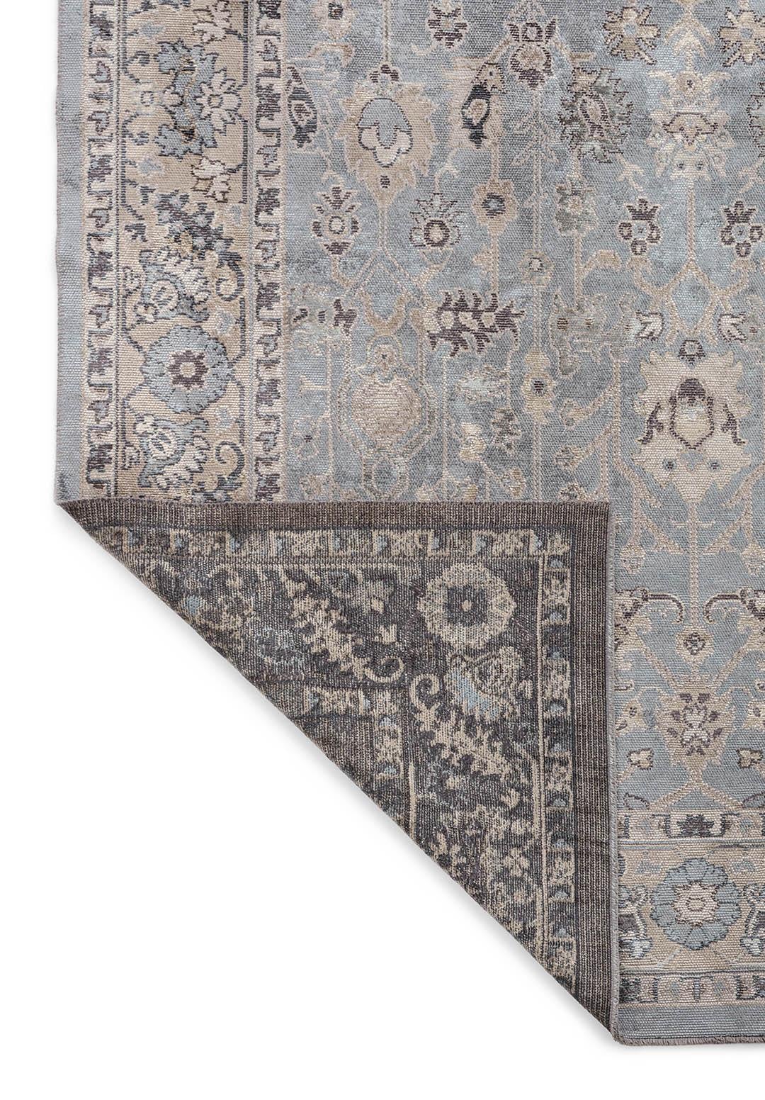 EPHESUS STONE - NOUGAT - BLUE - CHARCOAL RUG - 3