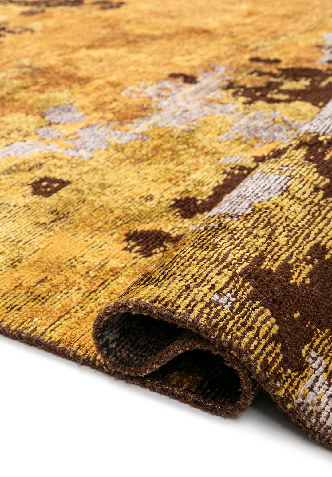 QUASAR MUSTARD - LIGHT GREY - DARK BROWN - YELLOW RUG - 2