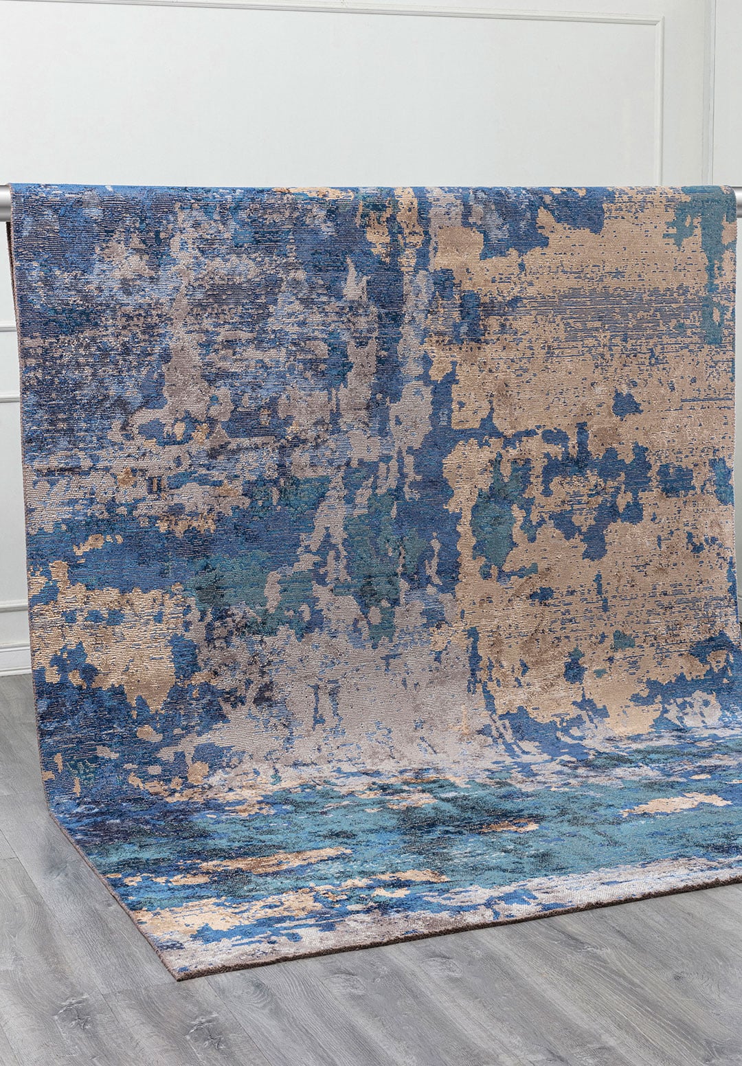 QUASAR GREY - DARK BEIGE - PETROL - NAVY BLUE RUG - 4