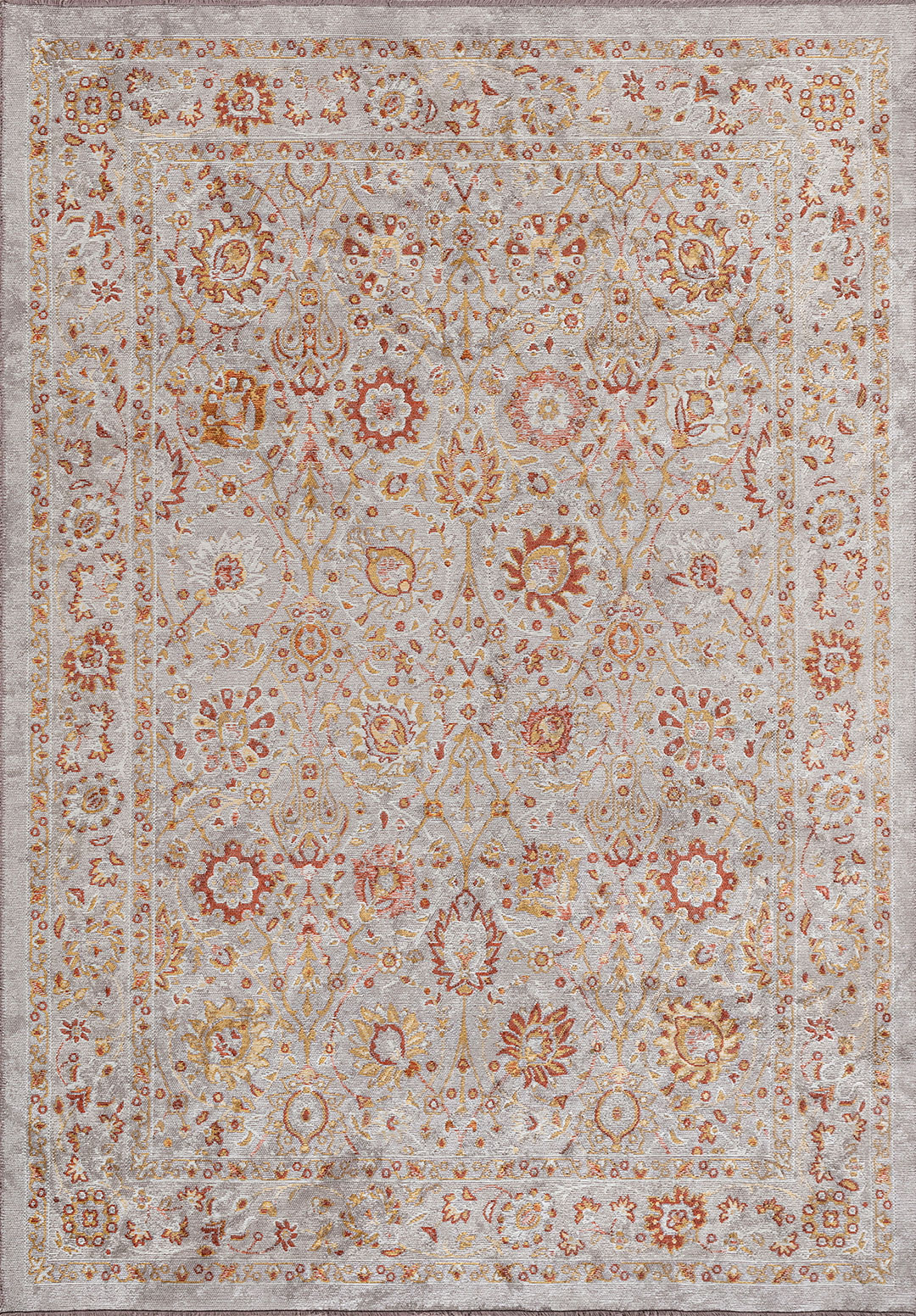 DAHLIA BONE - GOLD - DARK TERRA - LIGHT CREAM RUG - 1