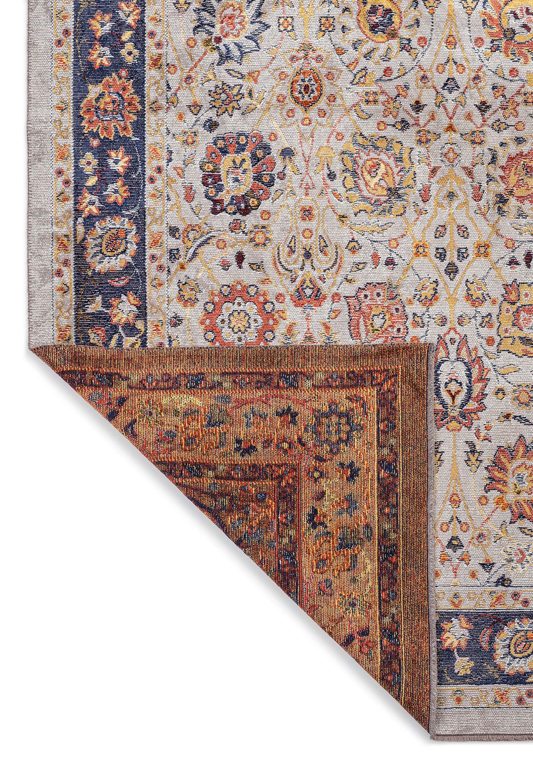 DAHLIA BONE - GOLD - DARK TERRA - DARK NAVY RUG - 3