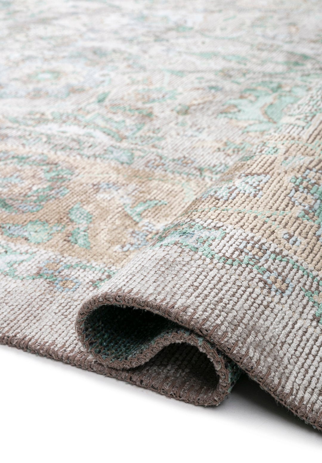 DAHLIA BONE - RIVER GREEN - ICE BLUE - BEIGE RUG - 2