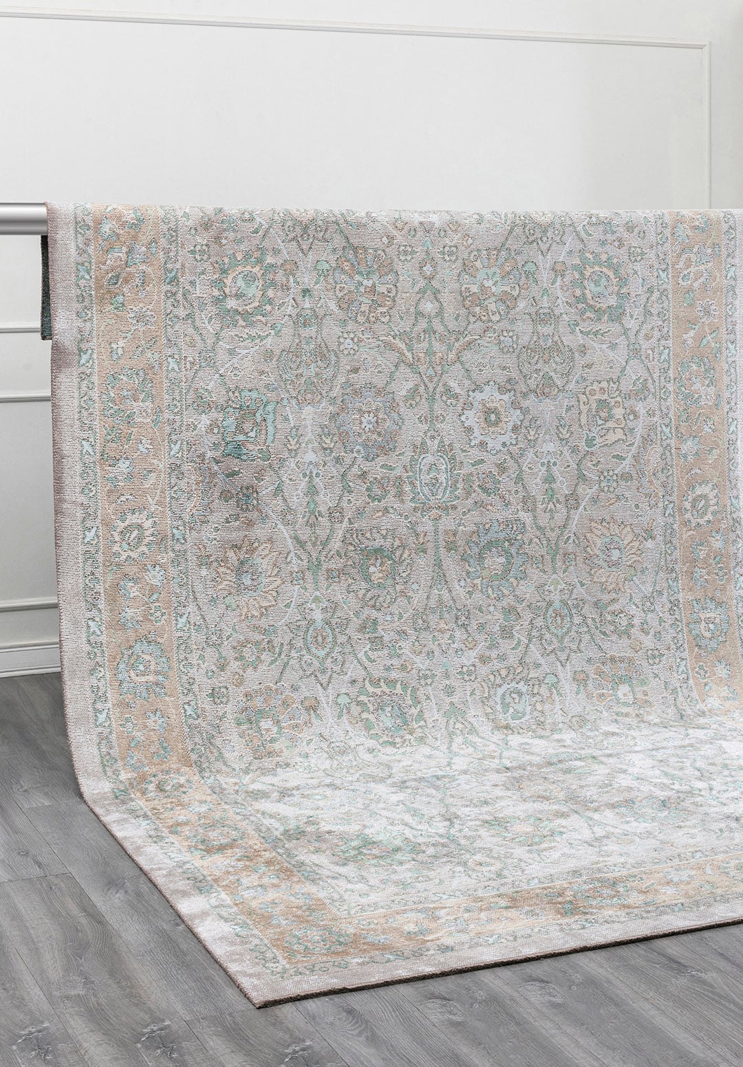 DAHLIA BONE - RIVER GREEN - ICE BLUE - BEIGE RUG - 4