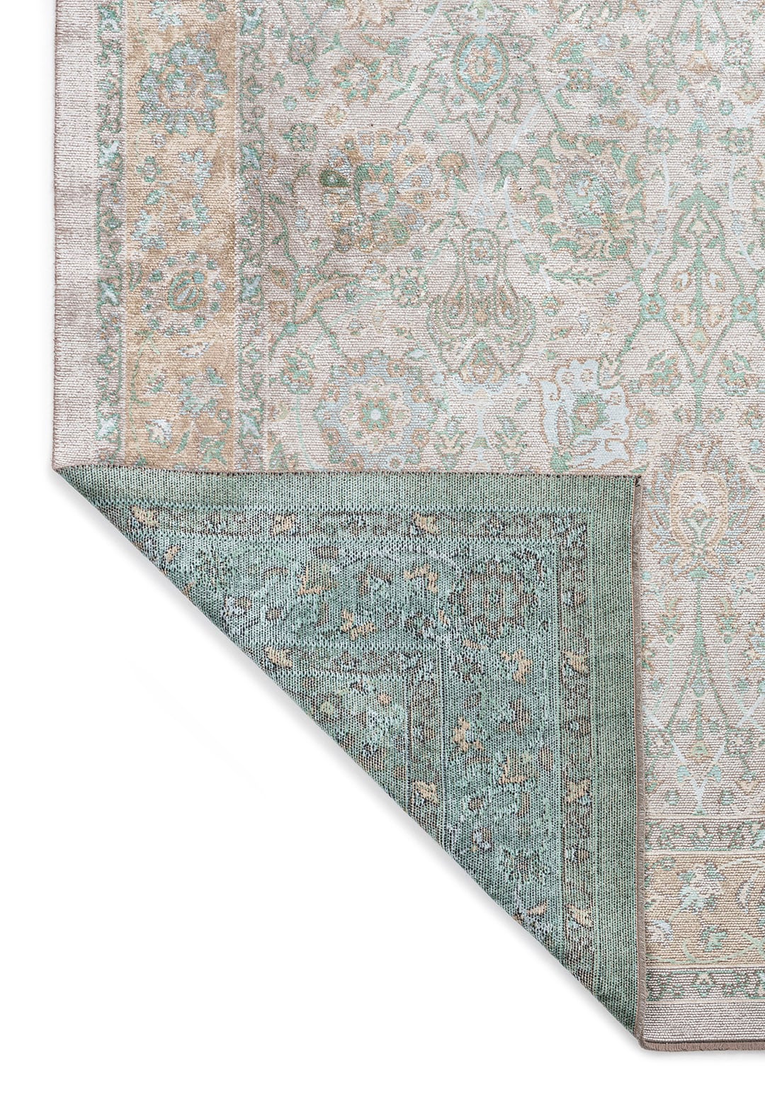 DAHLIA BONE - RIVER GREEN - ICE BLUE - BEIGE RUG - 3