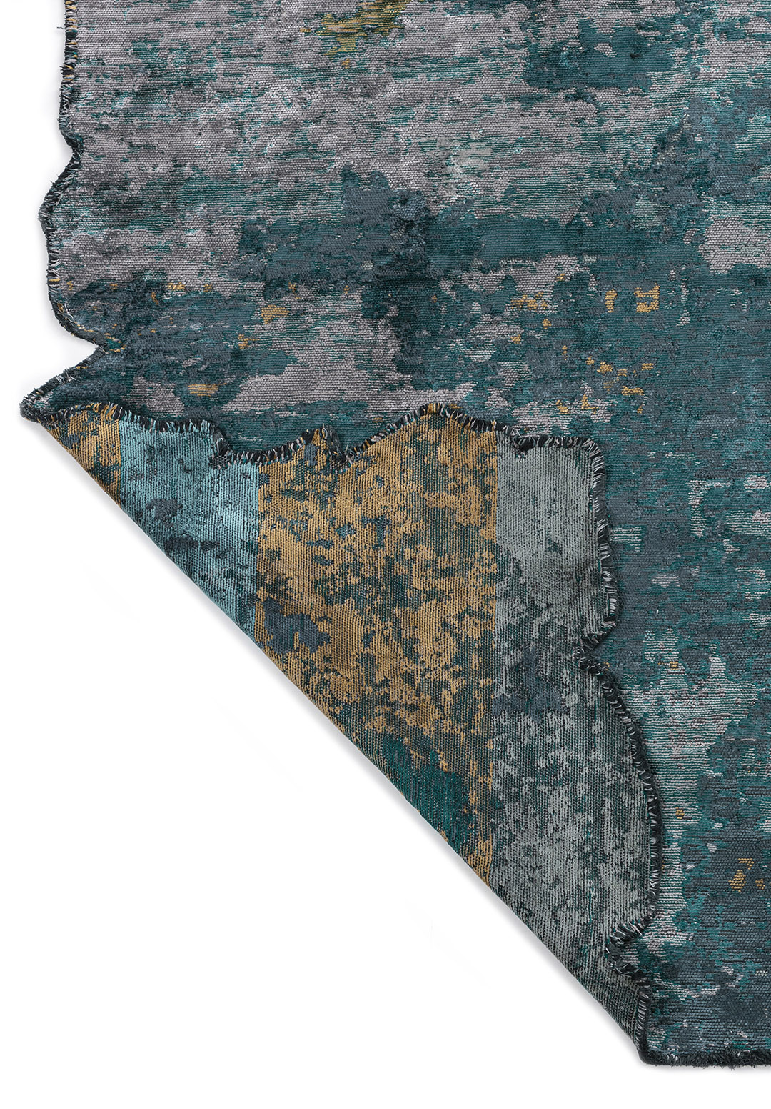 SERENITY LIGHT GREY - DARK TURQUOISE - PETROL - GOLD - RIVER GREEN - TURQUOISE RUG - 3
