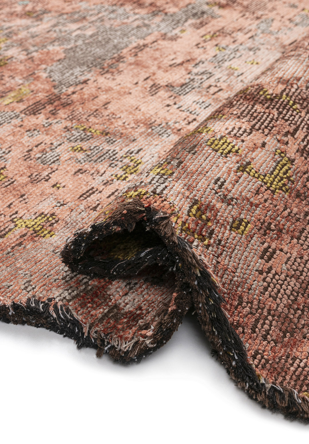 SERENITY STONE - CORAL - LIGHT CORAL - YELLOW - RIVER GREEN - DARK MINK RUG - 2