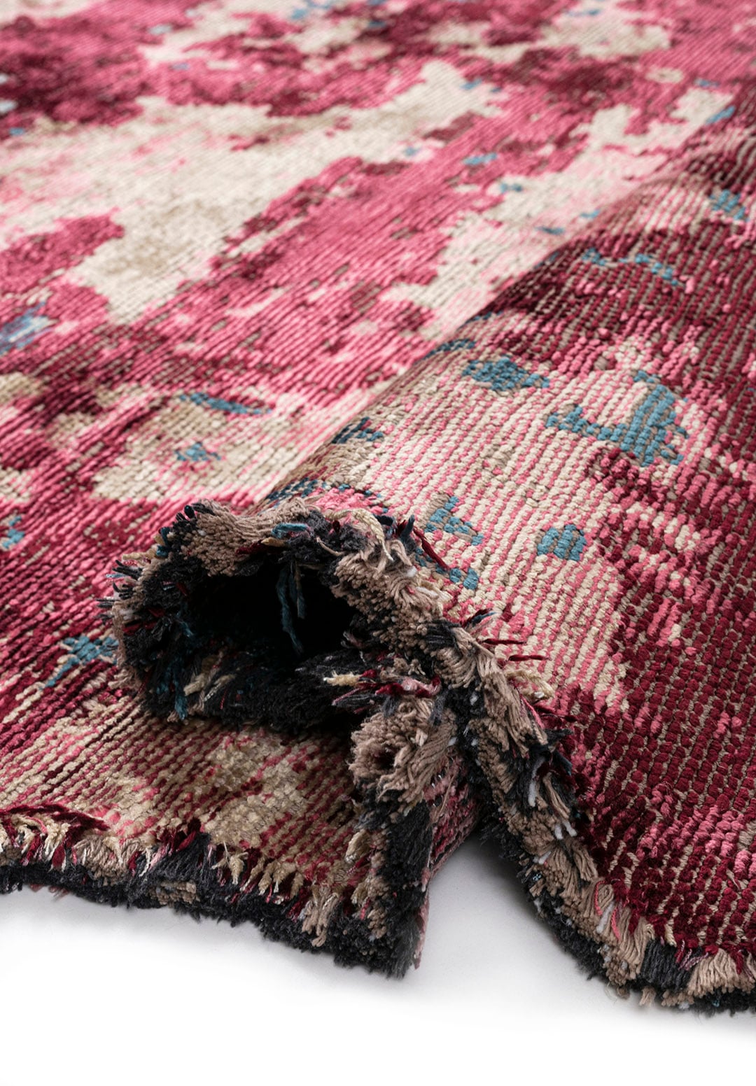 SERENITY BEIGE - ROSE - CHERRY - PETROL - ICE BLUE - DAMSON RUG - 2