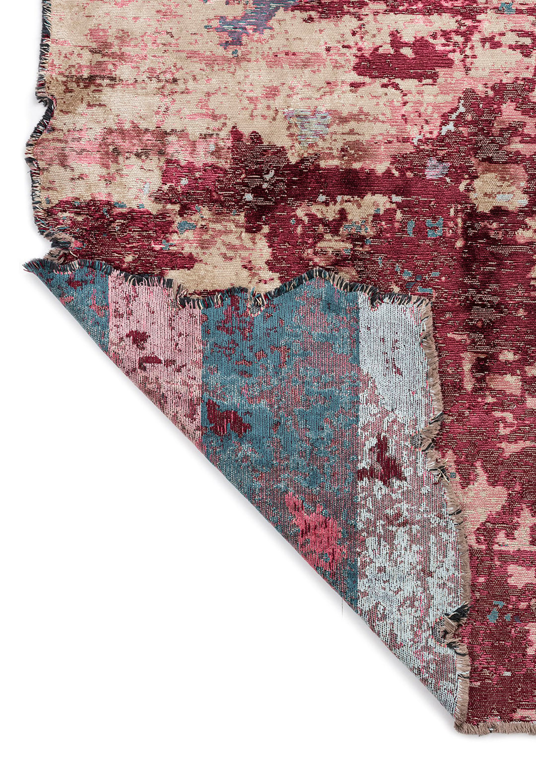 SERENITY BEIGE - ROSE - CHERRY - PETROL - ICE BLUE - DAMSON RUG - 3