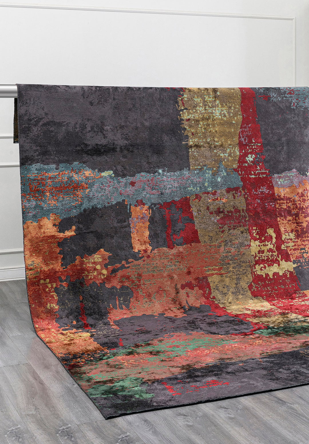 LUSH RED - YELLOW - TURQUOISE - CHARCOAL - GREEN - GRASS GREEN RUG - 4