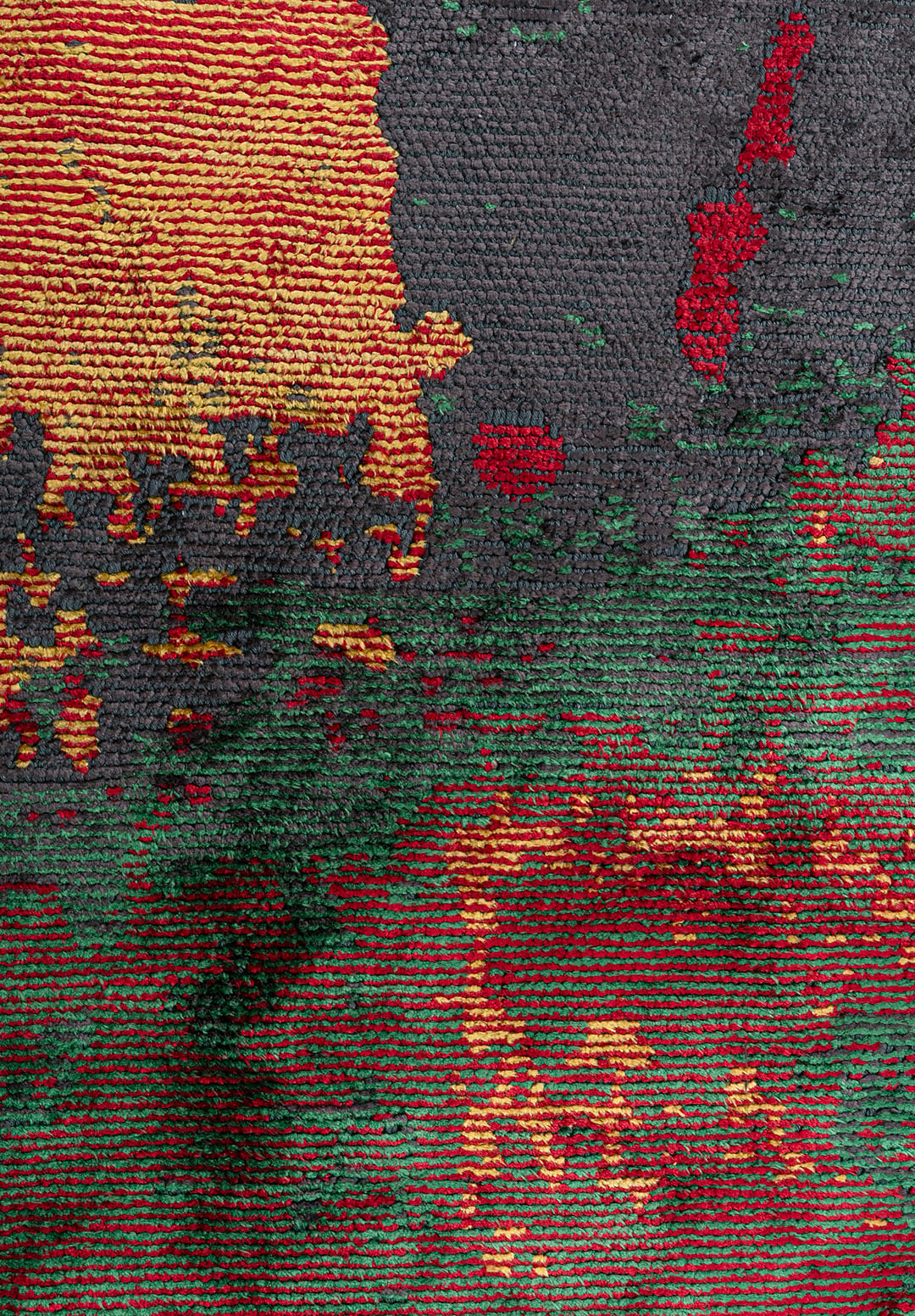 LUSH RED - YELLOW - TURQUOISE - CHARCOAL - GREEN - GRASS GREEN RUG - 5