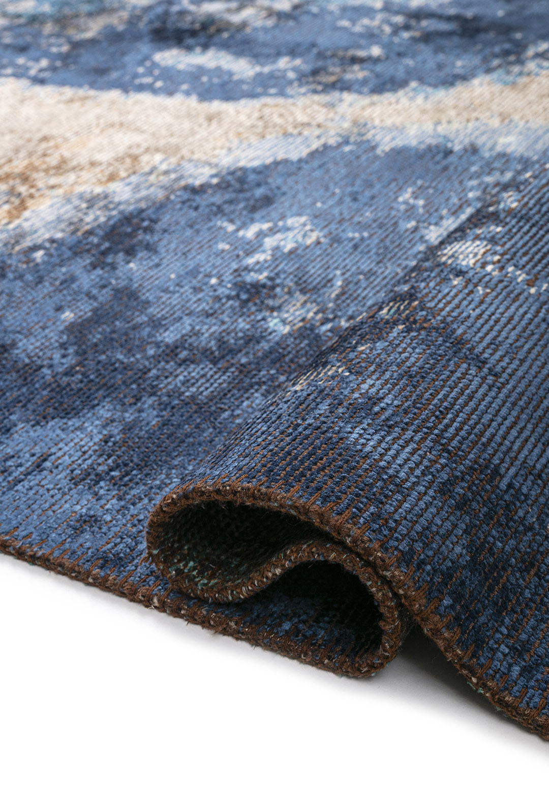 MIST CREAM - TURQUOISE - CACAO - NAVY BLUE RUG - 2