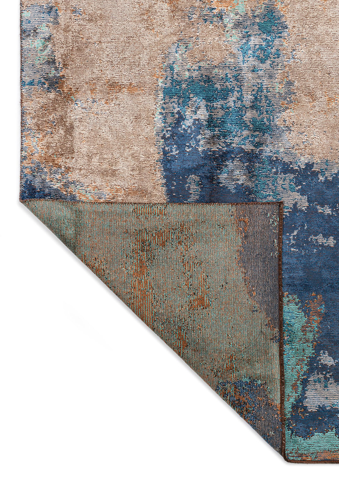 MIST CREAM - TURQUOISE - CACAO - NAVY BLUE RUG - 3