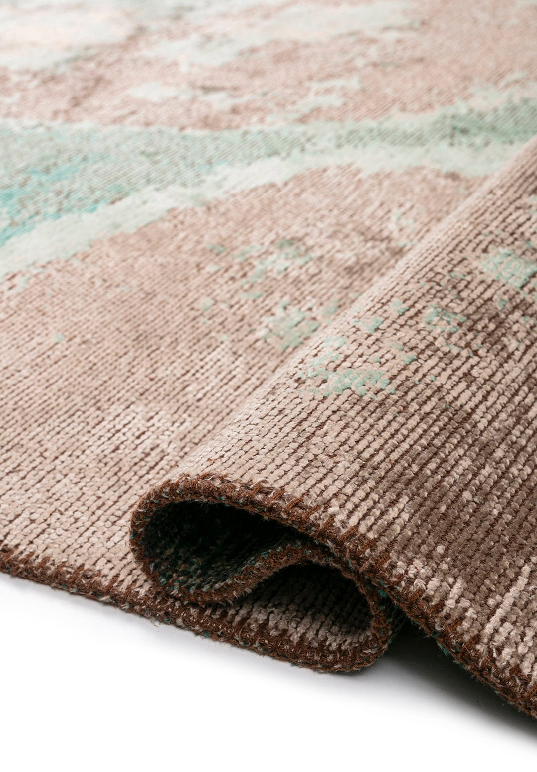 MIST RIVER GREEN - BEIGE - DARK GREEN - STONE RUG - 2
