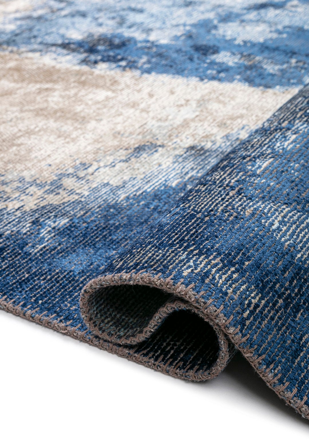 MIST LIGHT CREAM - ICE BLUE - BLUE - NAVY BLUE RUG - 2