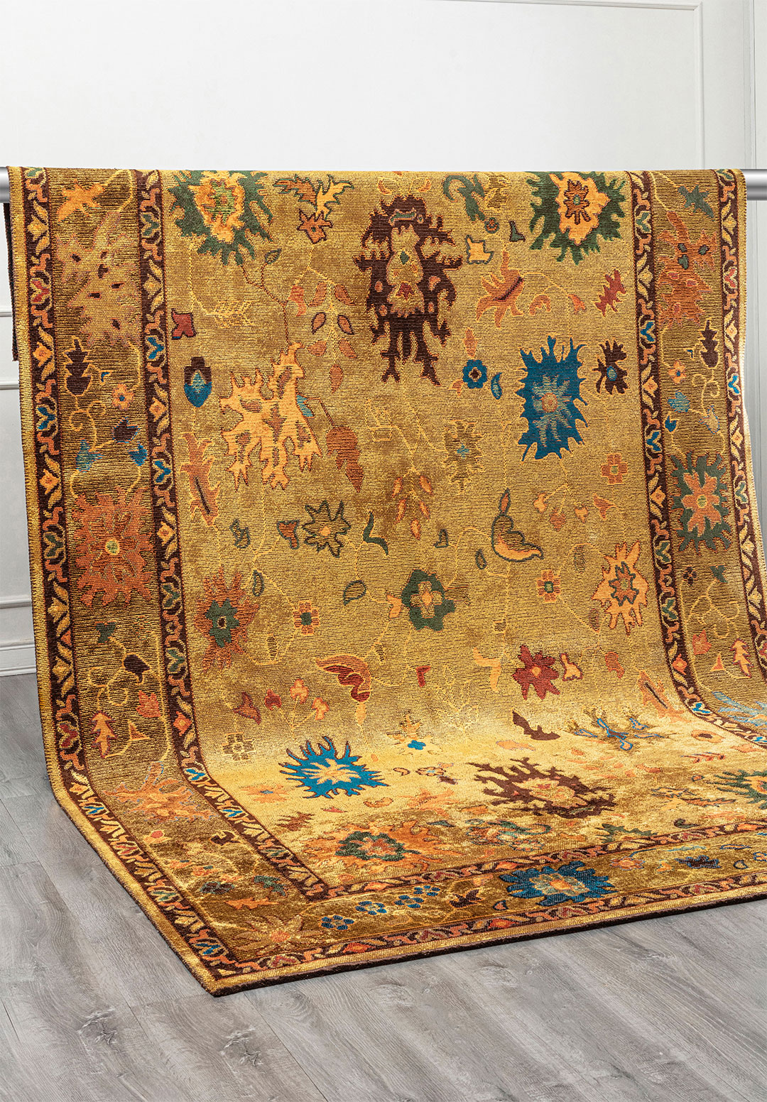 VIVIENNE YELLOW - DARK BROWN - CYAN - ORANGE - FOREST GREEN - RUST RUG - 4