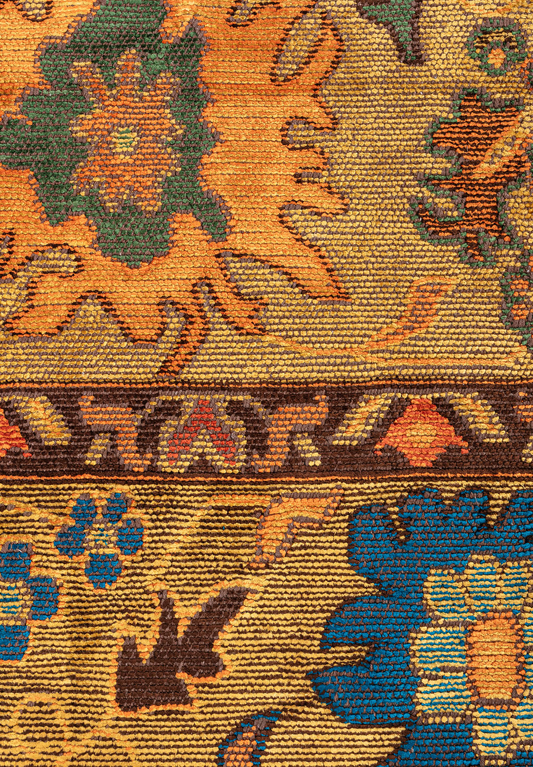 VIVIENNE YELLOW - DARK BROWN - CYAN - ORANGE - FOREST GREEN - RUST RUG - 5