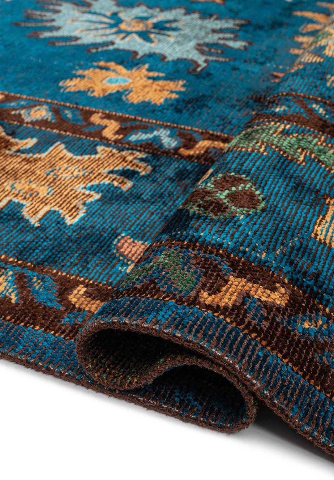 VIVIENNE CYAN - DARK BROWN - TURQUOISE - MUSTARD - GRASS GREEN - TERRA RUG - 2