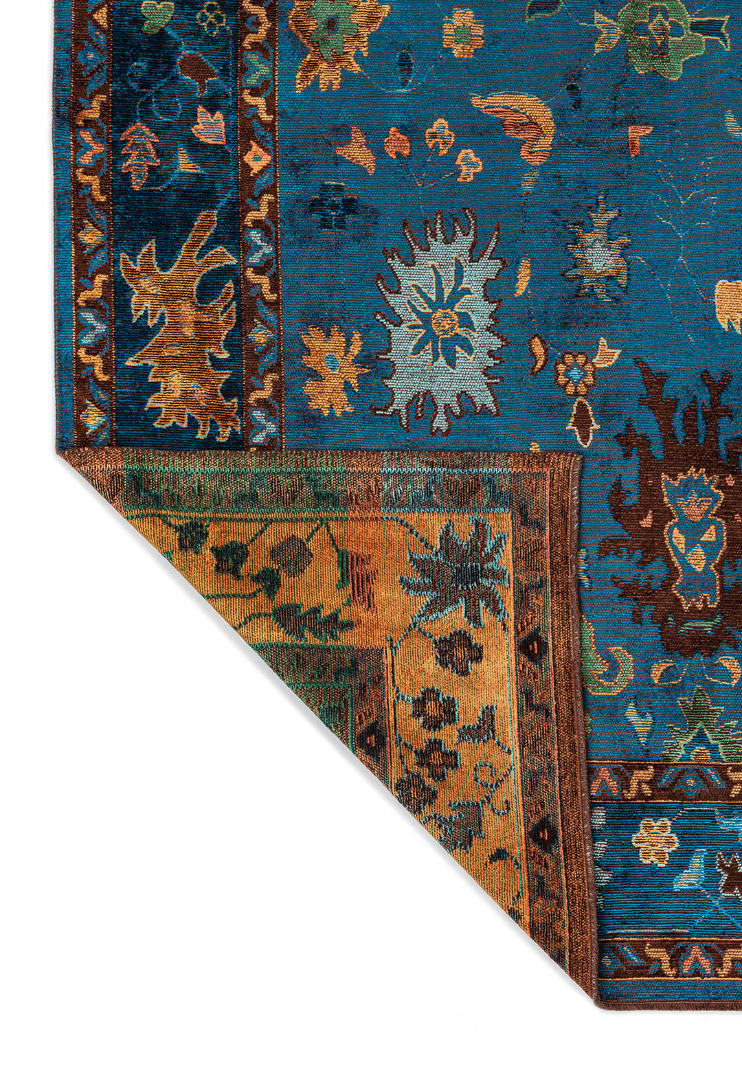 VIVIENNE CYAN - DARK BROWN - TURQUOISE - MUSTARD - GRASS GREEN - TERRA RUG - 3