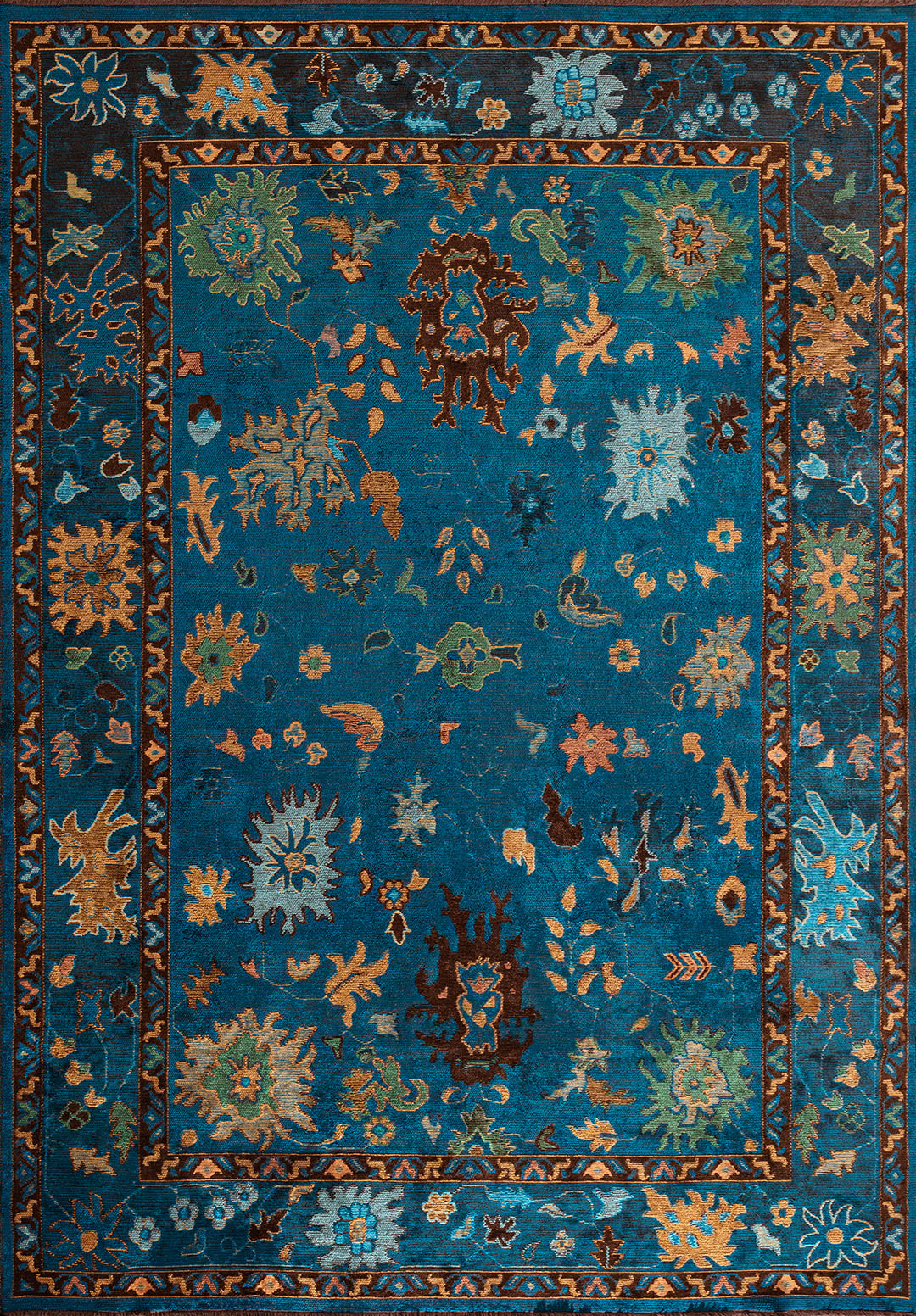 VIVIENNE CYAN - DARK BROWN - TURQUOISE - MUSTARD - GRASS GREEN - TERRA RUG