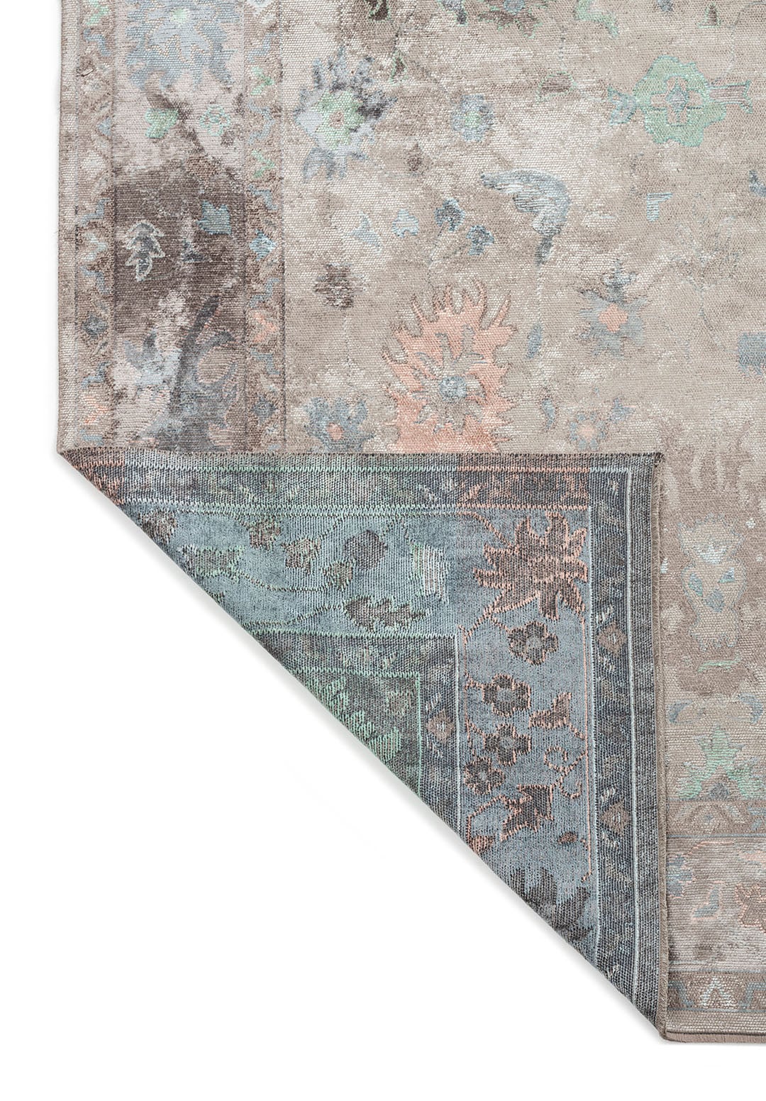 VIVIENNE GREY - DARK GREY - COPPER - BLUE - RIVER GREEN - ICE BLUE RUG - 3