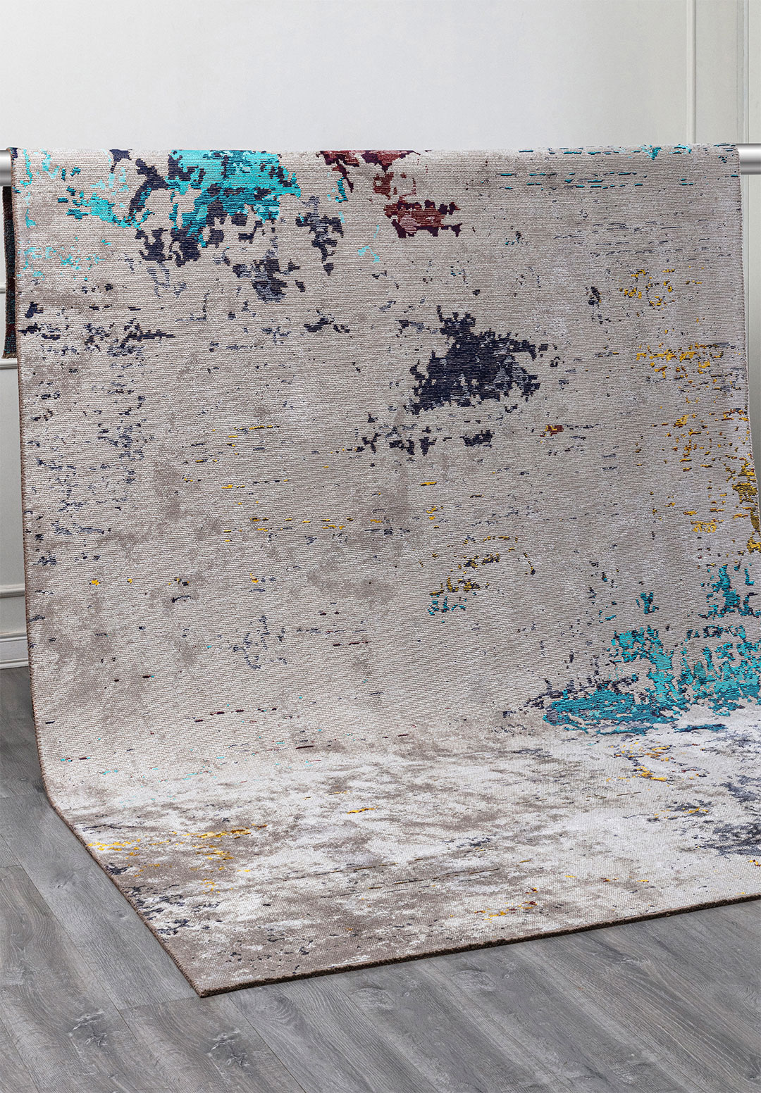 FROST LIGHT GREY - YELLOW - CHERRY - DARK NAVY - TURQUOISE RUG - 4