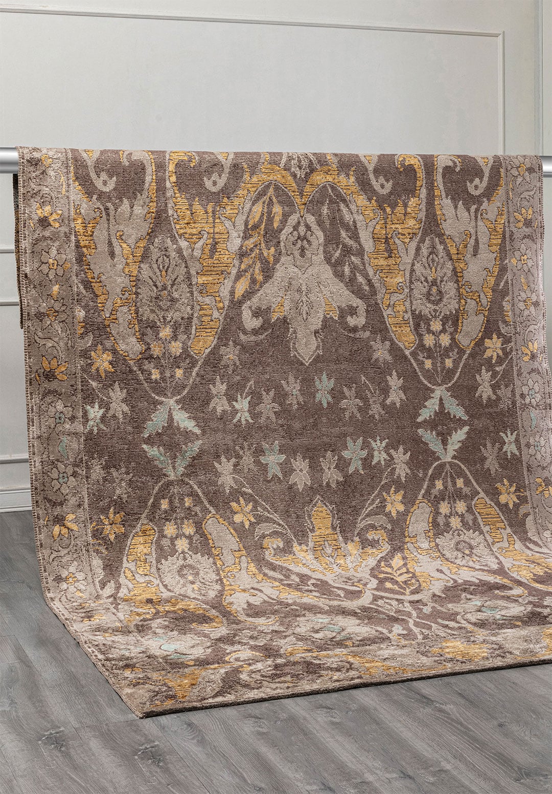 BARON BEIGE - NOUGAT - GOLD - DARK MINK - RIVER GREEN RUG - 4