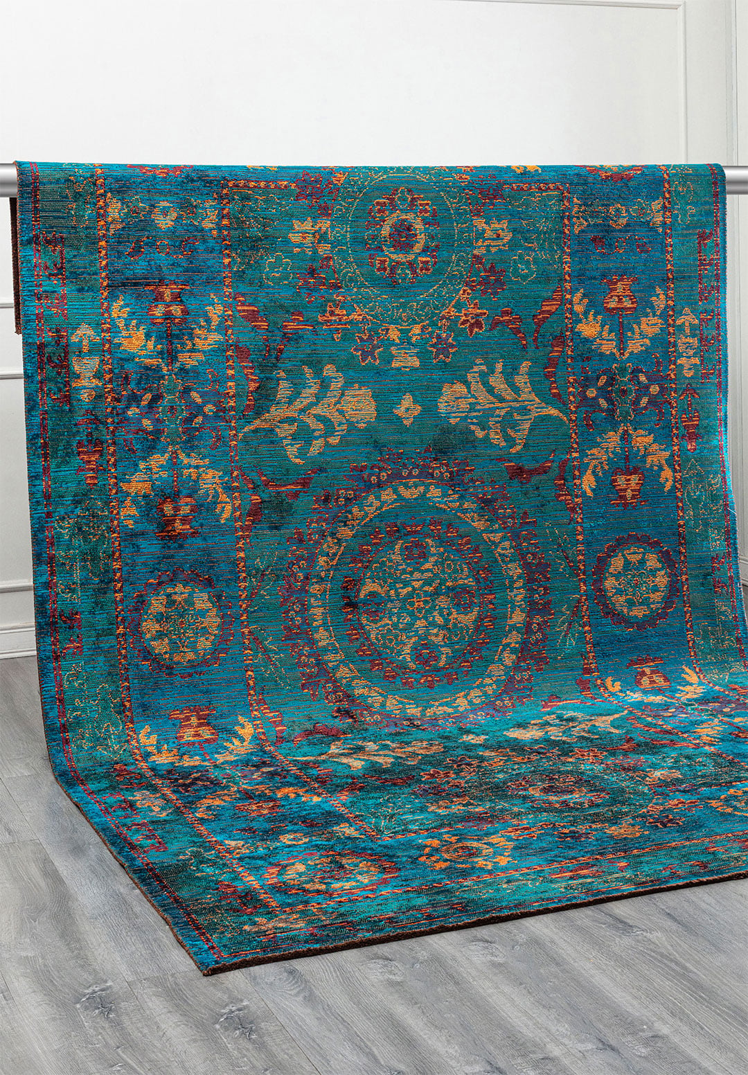PALACE ORANGE - CHERRY - DARK TURQUOISE - CYAN RUG - 4