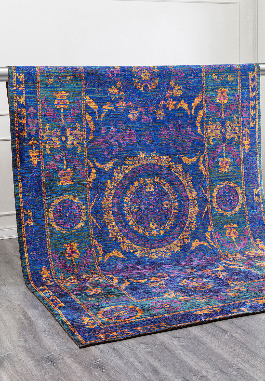 PALACE PURPLE - ORANGE - SAXON BLUE - DARK GREEN RUG - 4