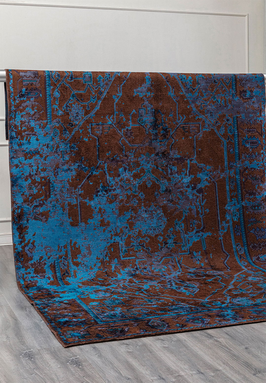 MONARCH ERA NAVY BLUE - CYAN - DARK NAVY - DARK BROWN RUG - 4