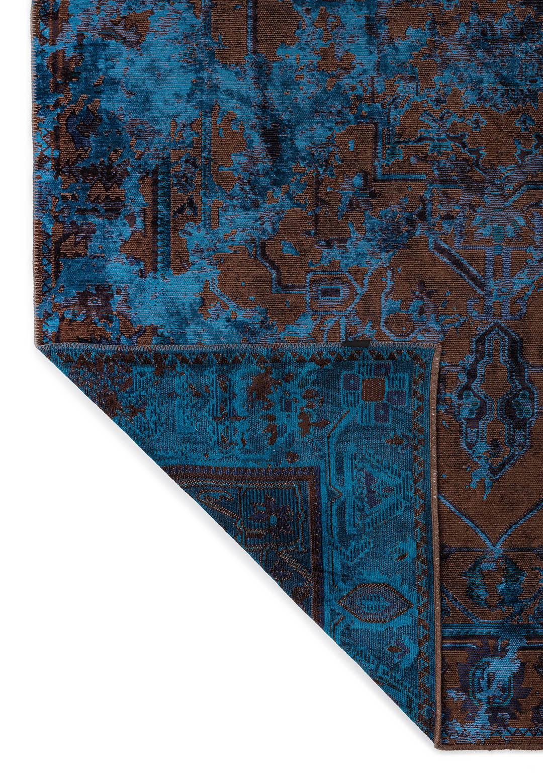 MONARCH ERA NAVY BLUE - CYAN - DARK NAVY - DARK BROWN RUG - 3