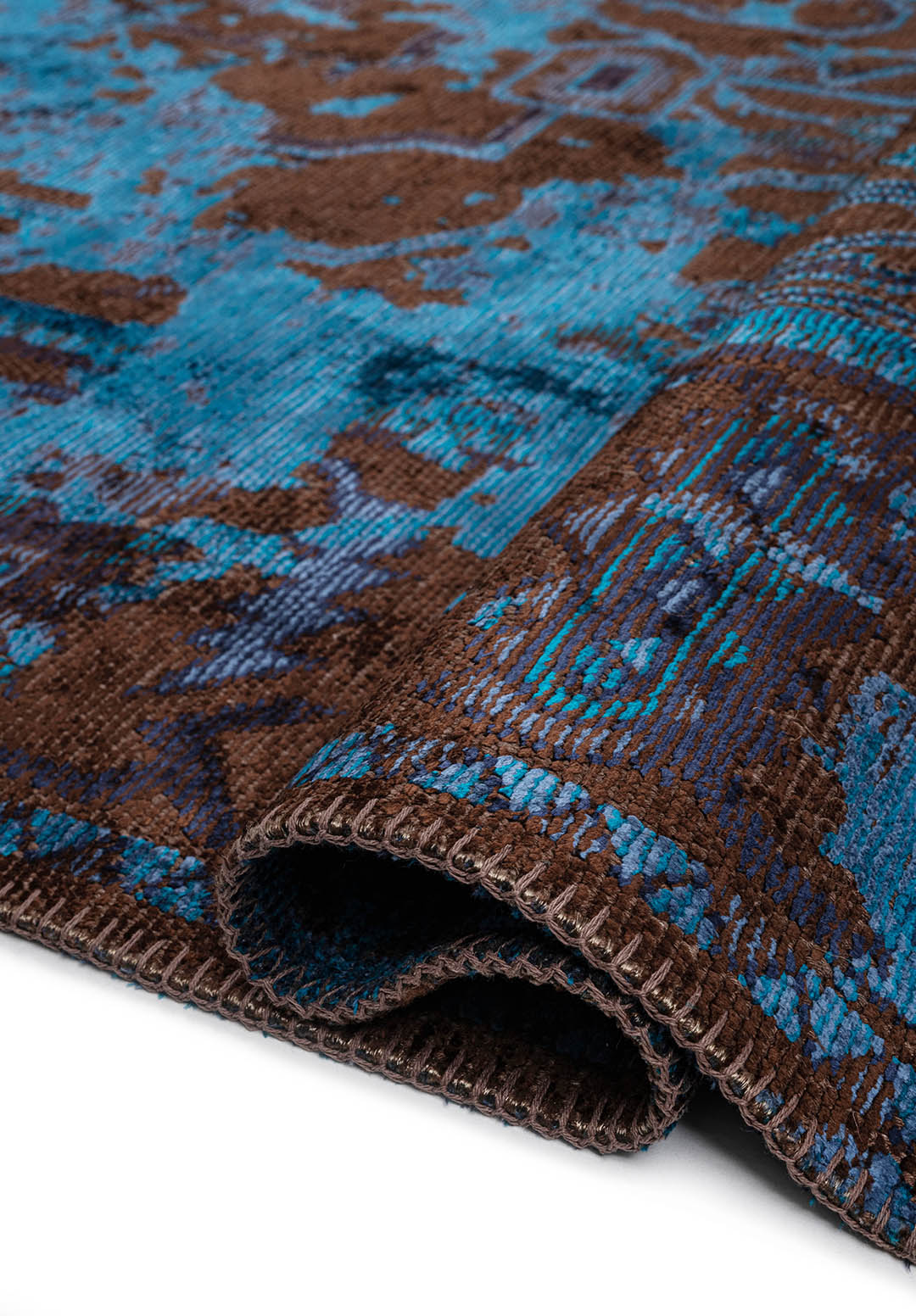 MONARCH ERA NAVY BLUE - CYAN - DARK NAVY - DARK BROWN RUG - 2
