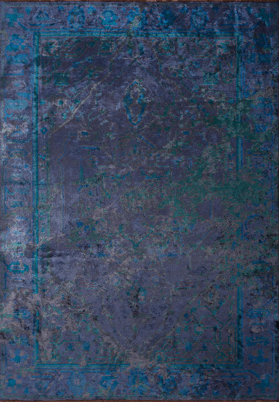 MONARCH ERA CHARCOAL - DARK TURQUOISE - CYAN - NAVY BLUE RUG