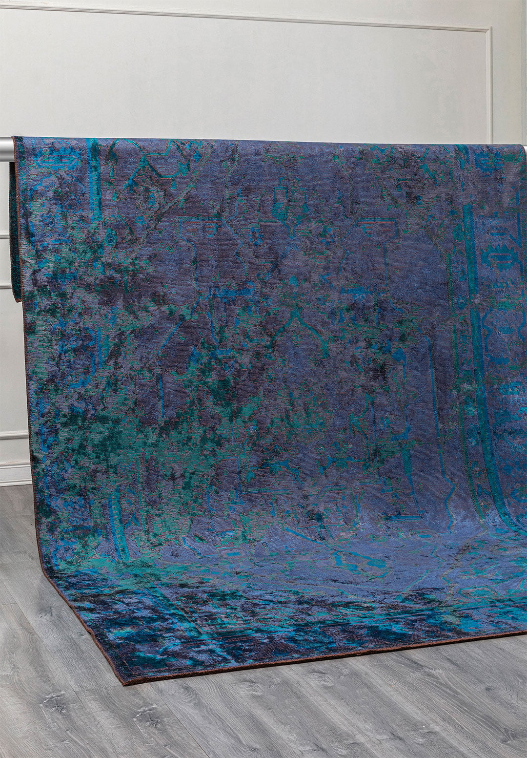 MONARCH ERA CHARCOAL - DARK TURQUOISE - CYAN - NAVY BLUE RUG - 4