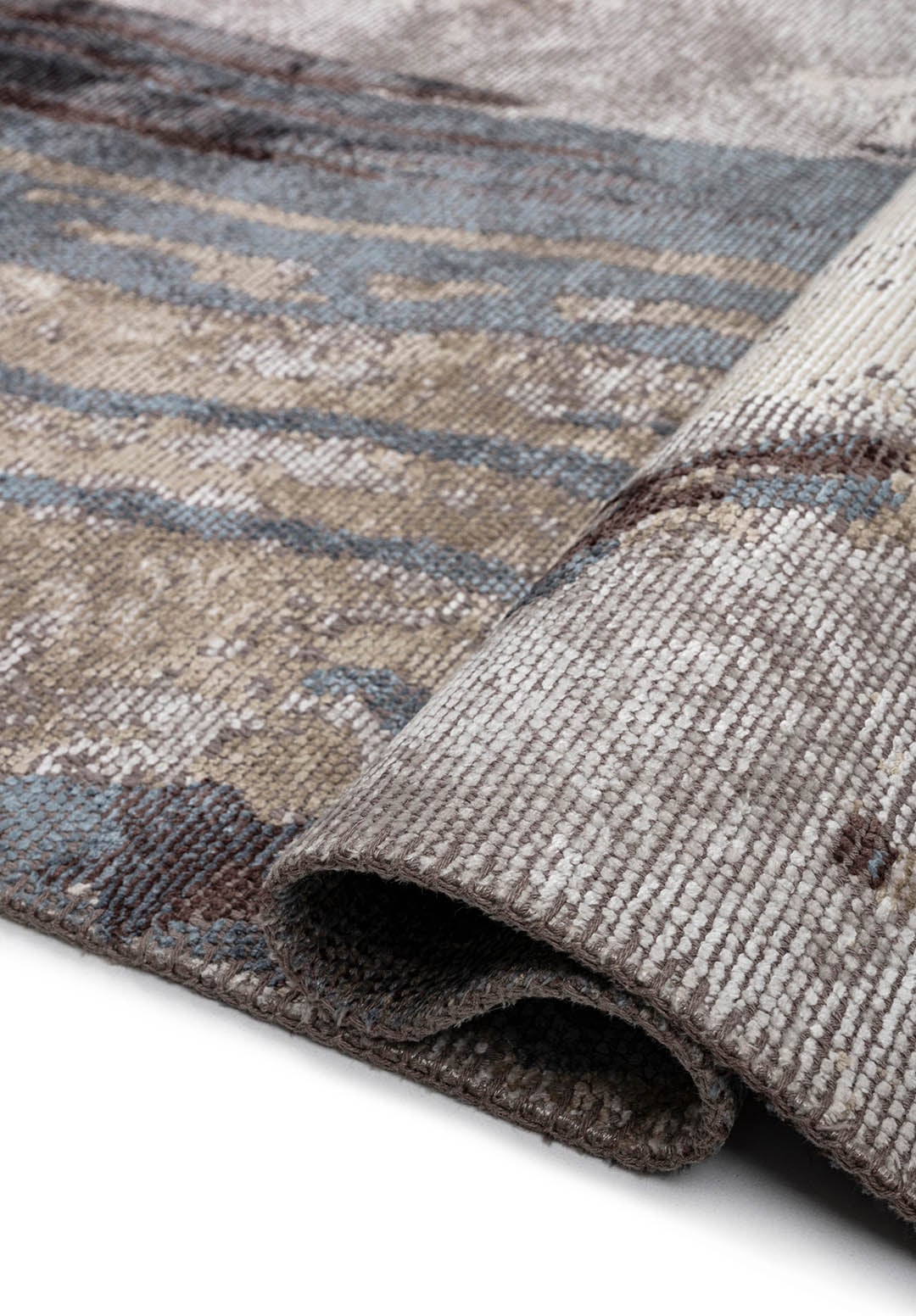 SMOKE BONE - BEIGE - BLUE - DARK MINK RUG - 2