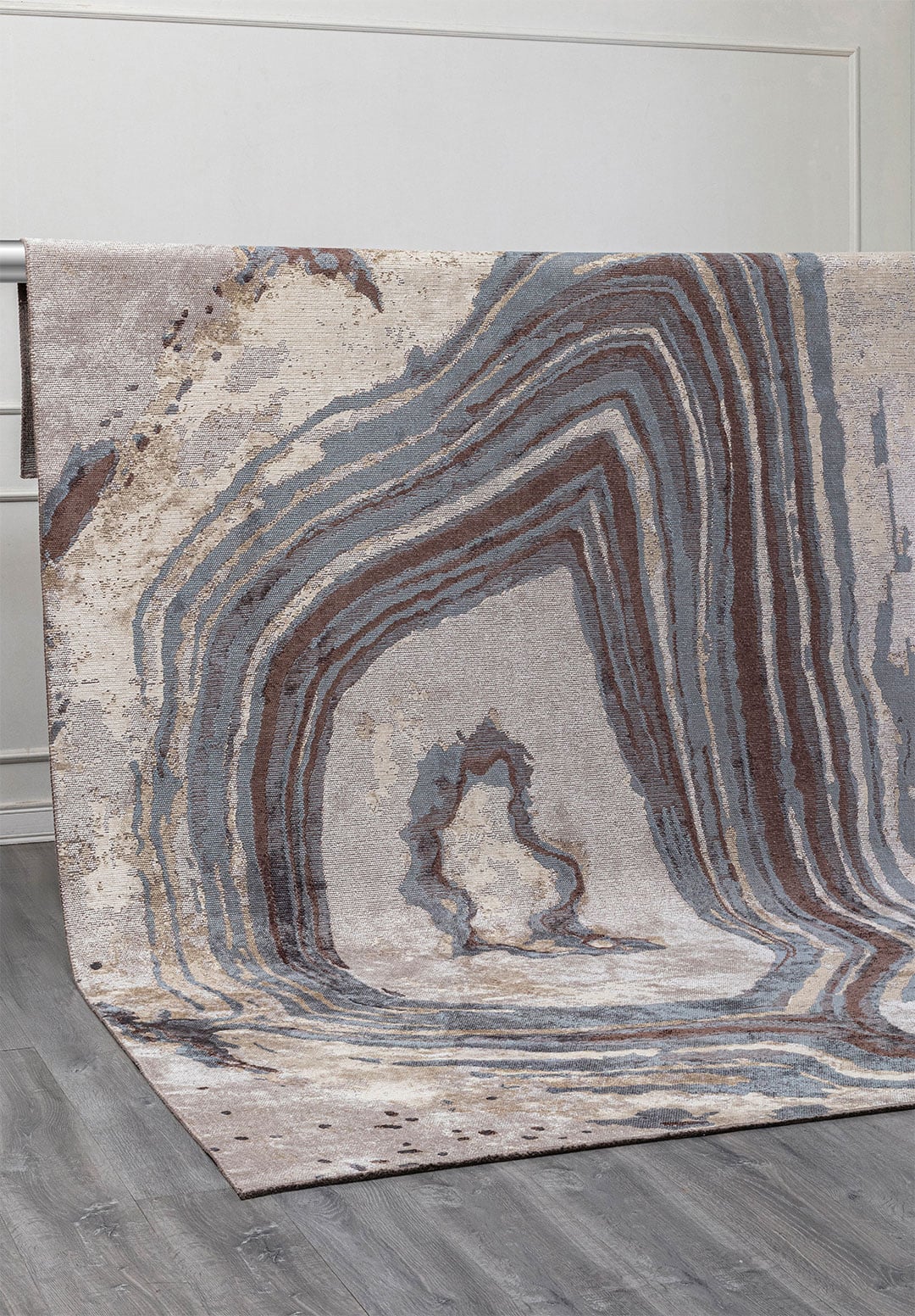 SMOKE BONE - BEIGE - BLUE - DARK MINK RUG - 4