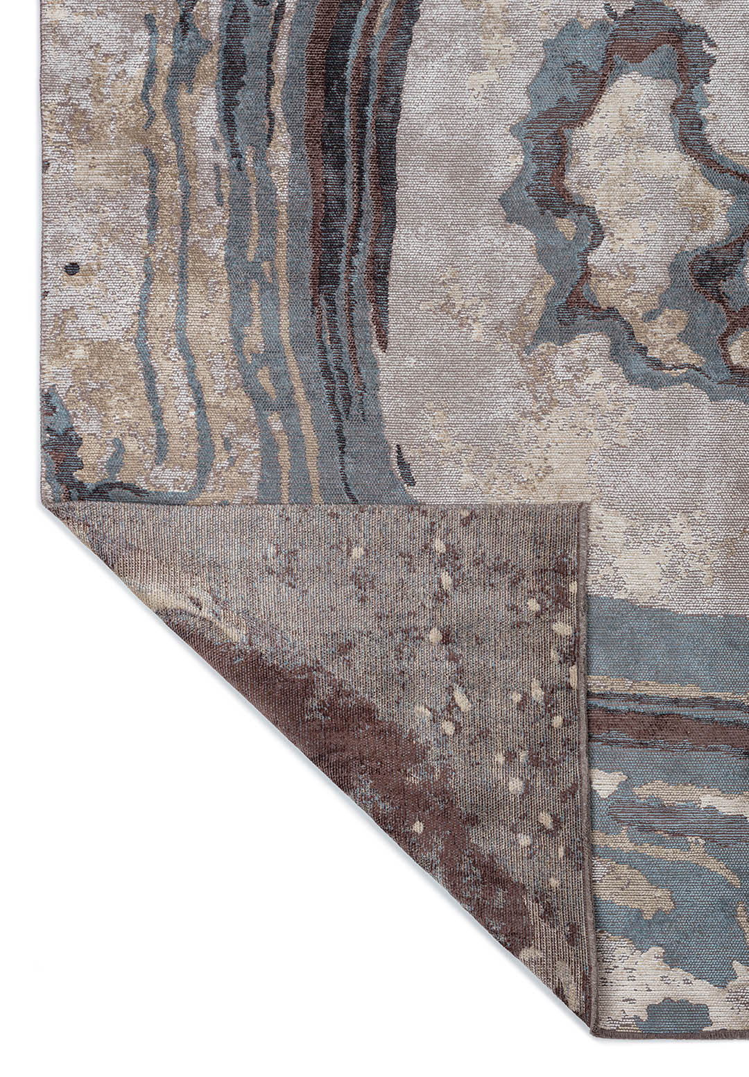 SMOKE BONE - BEIGE - BLUE - DARK MINK RUG - 3