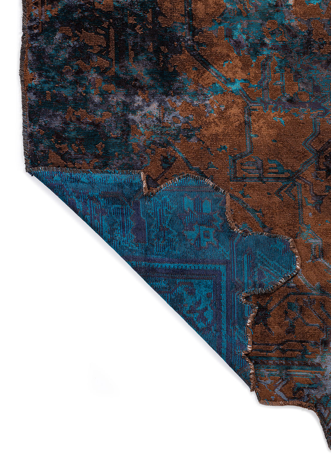 MONARCH ERA NAVY BLUE - CYAN - DARK NAVY - DARK BROWN RUG - 3